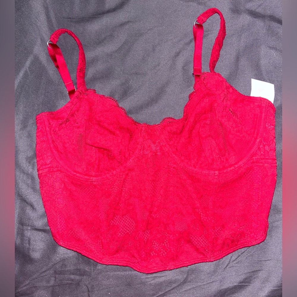 Hollister Red Lace Bustier